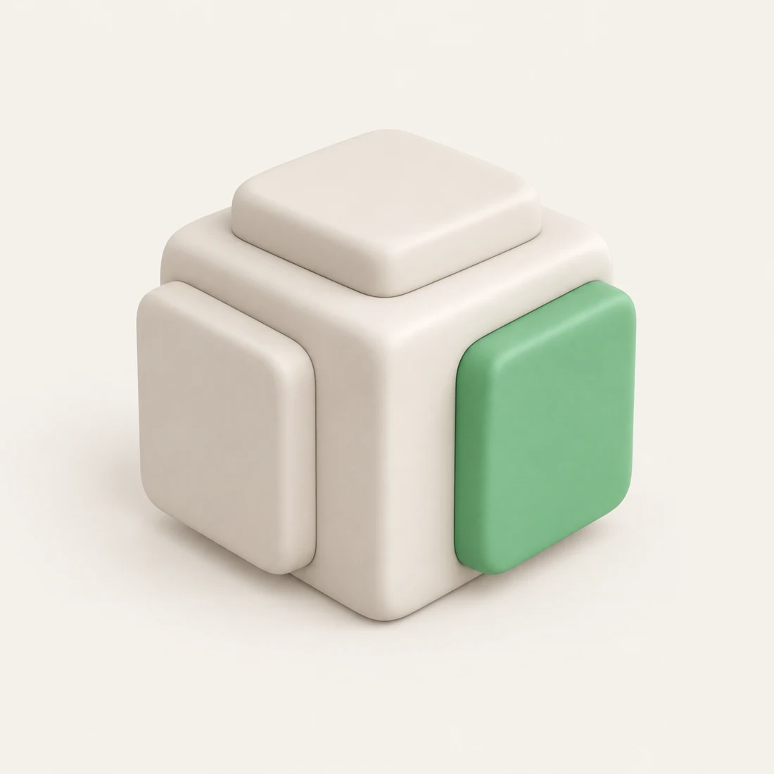 A clay render of slabs docked flush to one core.