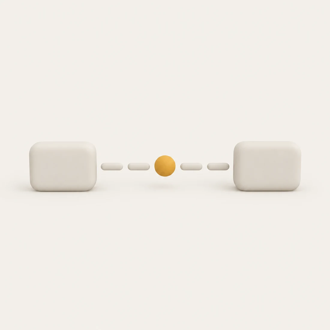 A clay render of two slabs with a gap between them.