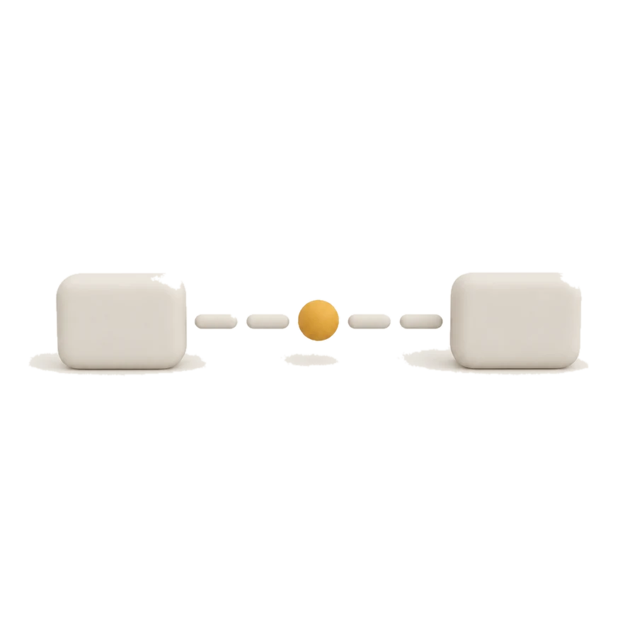 A clay render of two slabs with a gap between them.