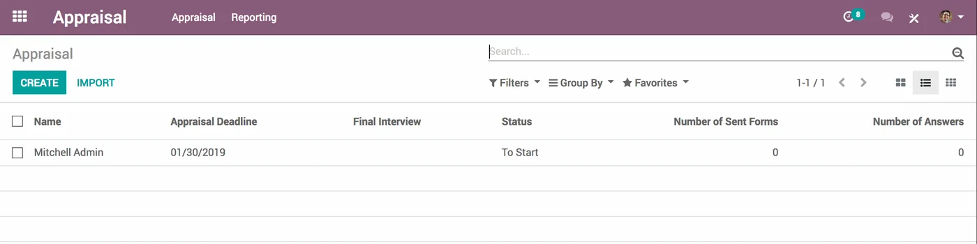 An Odoo appraisal.